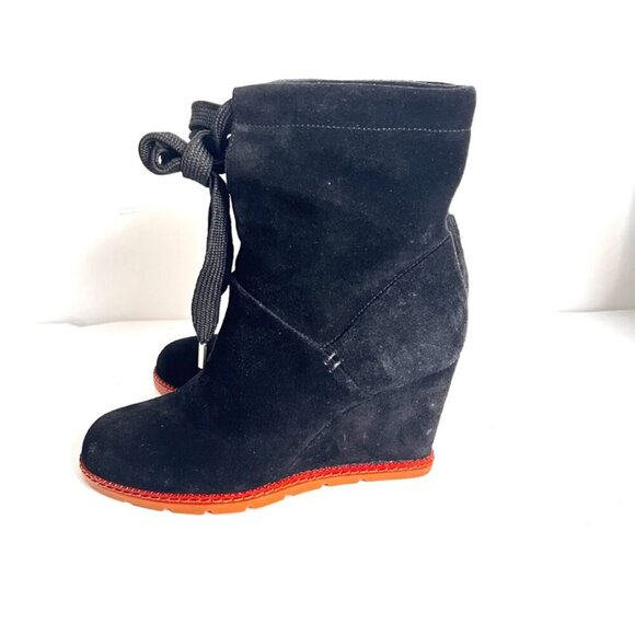 Kate Spade Saunders Suede Wedge Ankle Boots - Picture 4 of 9
